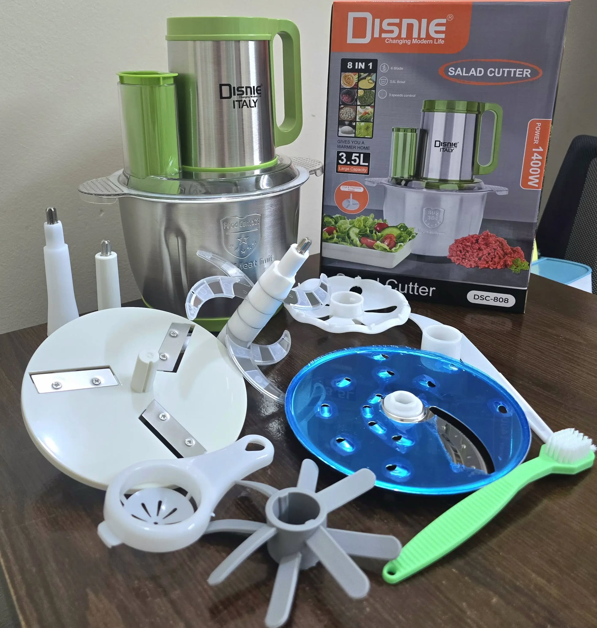 3.5L Disnie 8in1 DSC-808 Salad Cutter & Food Chopper With Fruits Peeler
