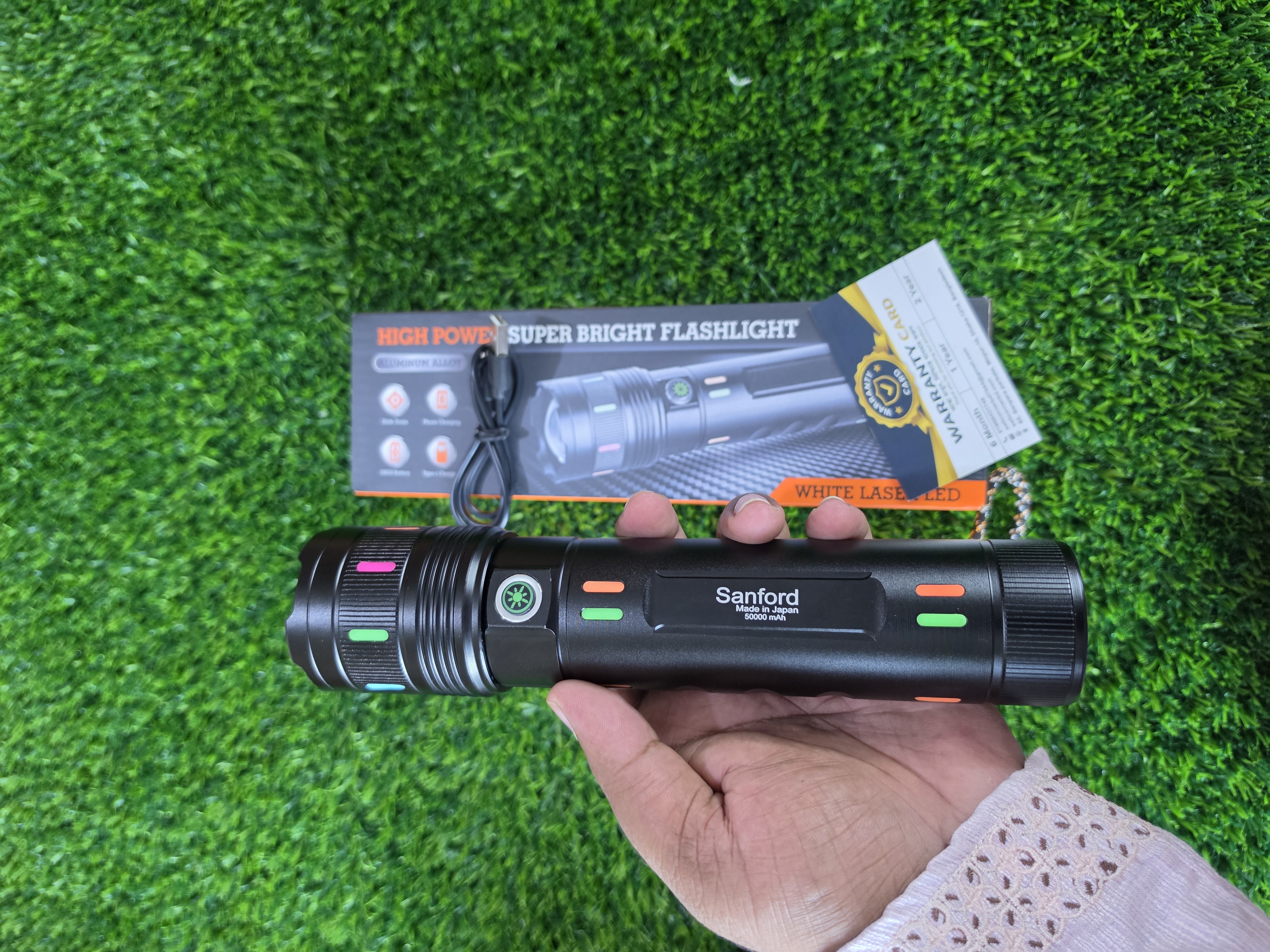 50000 MAH Betray Sanford Super Bright Rechargeable Flashlight
