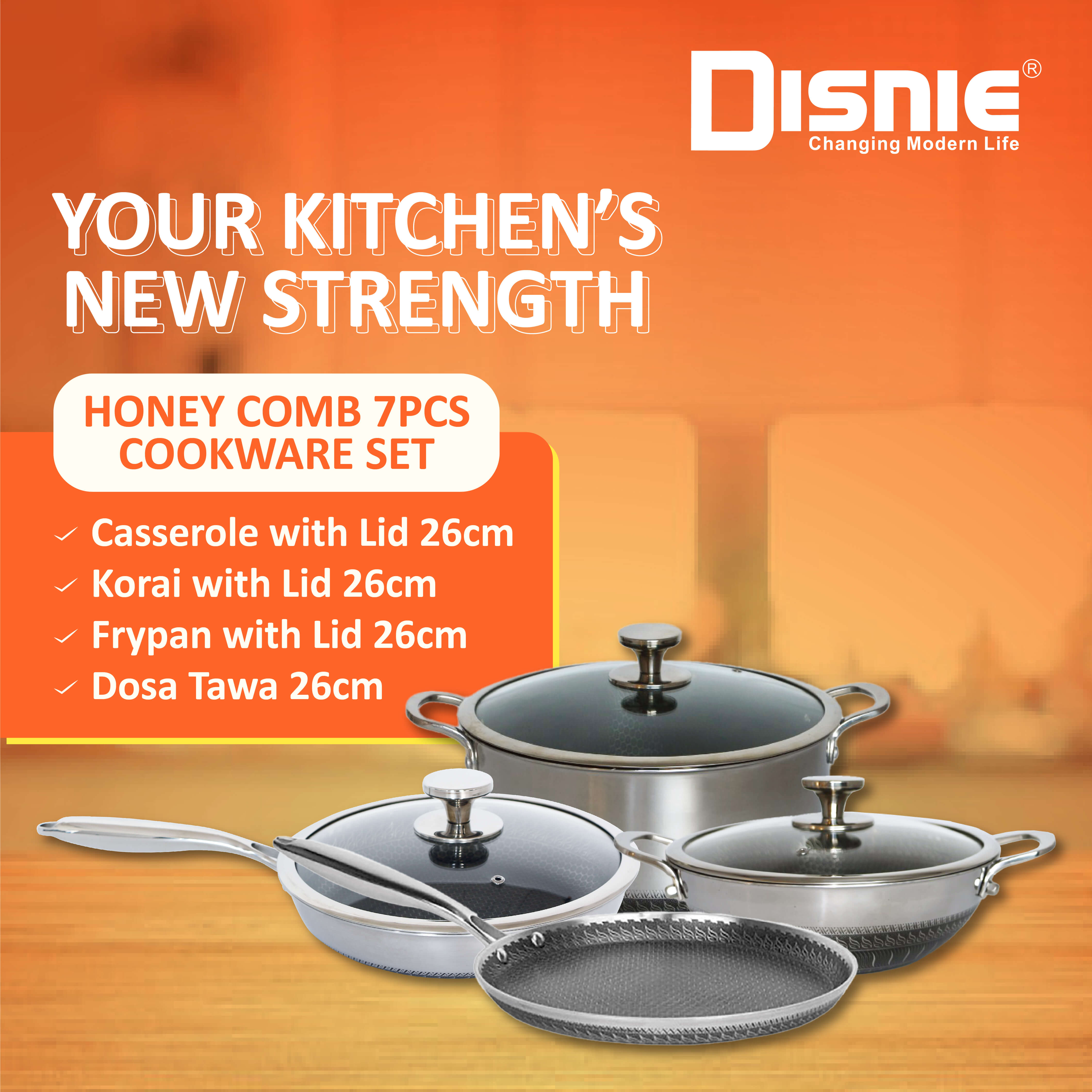 Disnie 7 Pcs SUS 316 Honeycomb Cooking Set