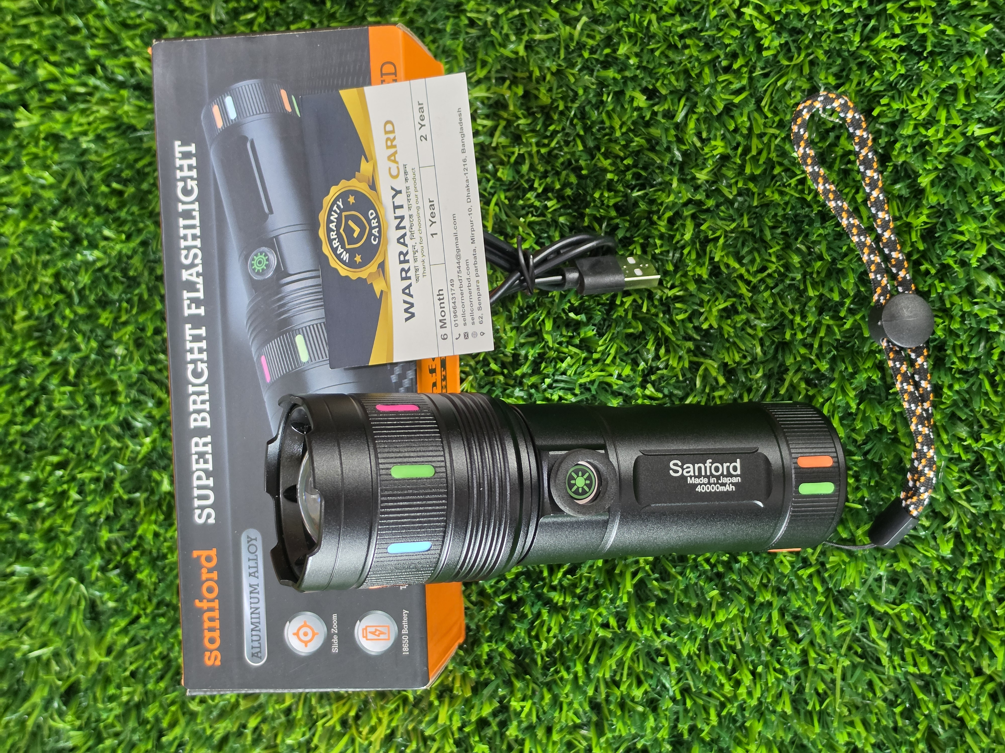 40000 MAH Betray Sanford Super Bright Rechargeable Flashlight