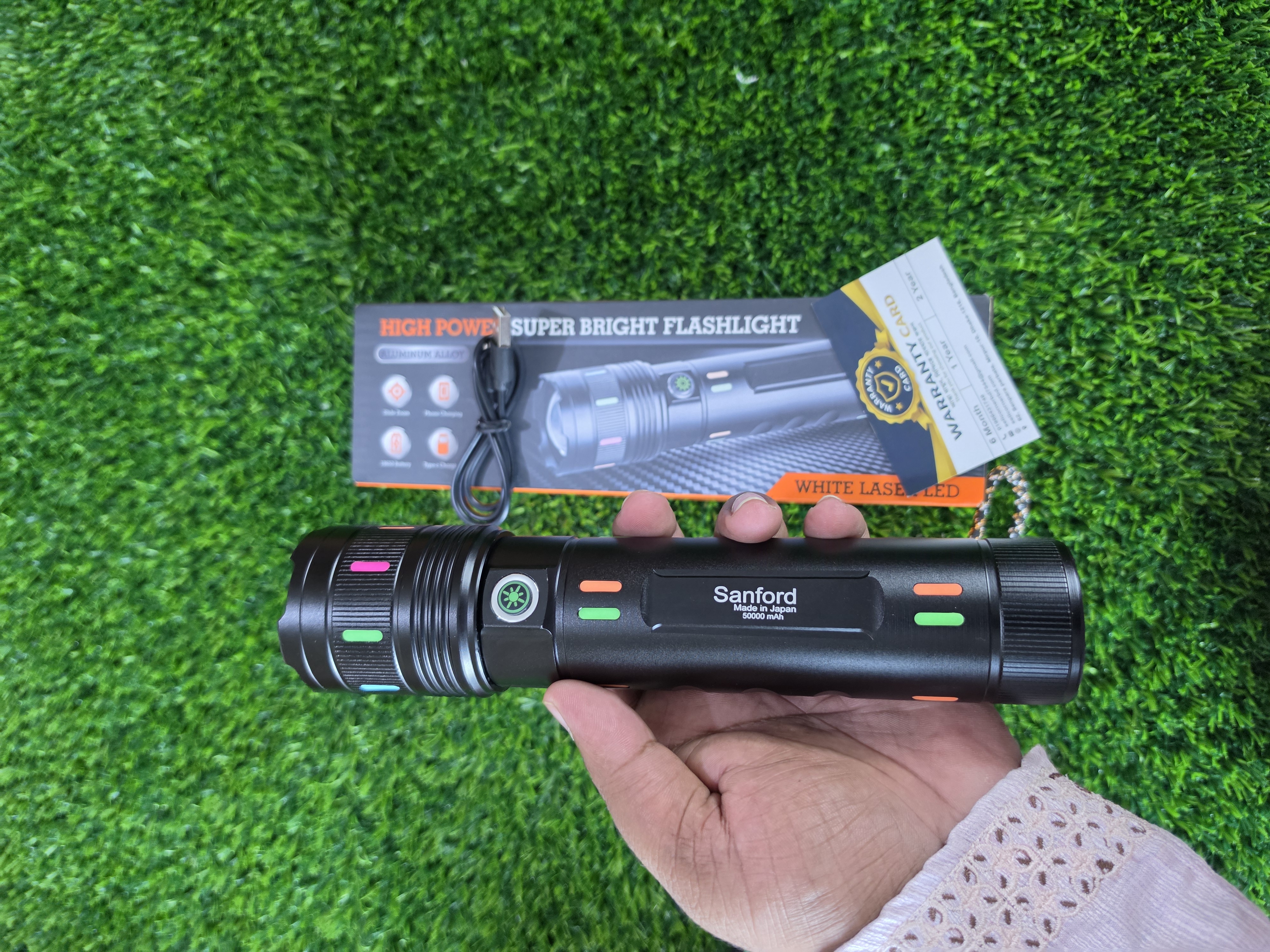 50000 MAH Betray Sanford Super Bright Rechargeable Flashlight