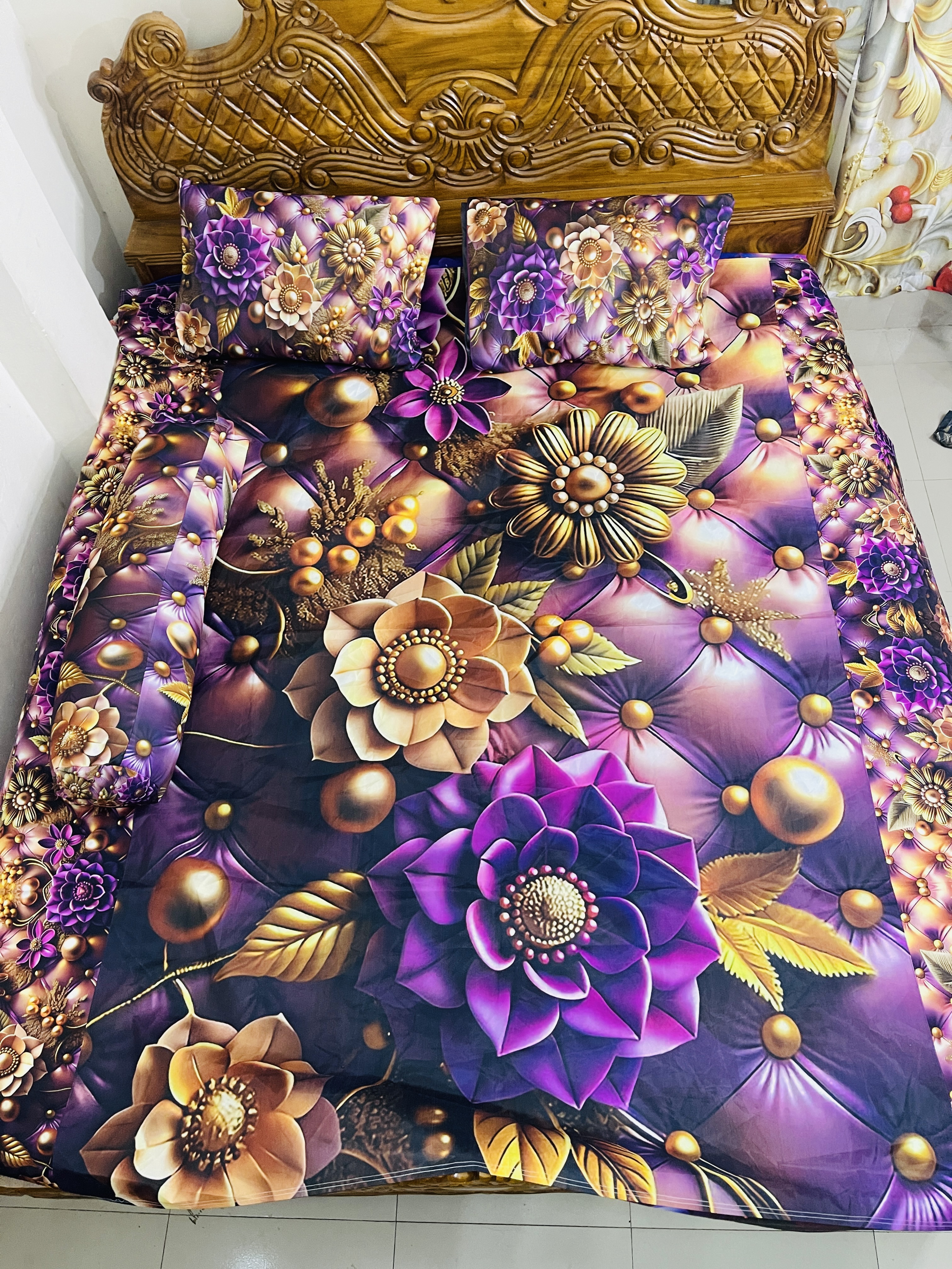 7/8 fit Waterproof 3d Print Bedsheet=B57