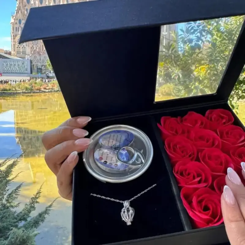 🌹 Beautiful Preserved Roses With Love Pearl Gift Box 🌹