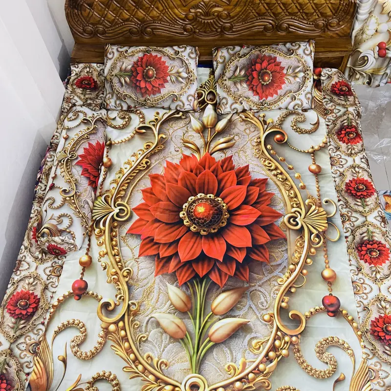 7/8 fit Waterproof 3d Print Bedsheet=B75