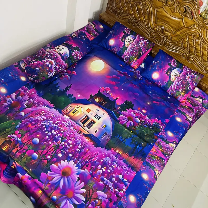 7/8 fit Waterproof 3d Print Bedsheet=B58