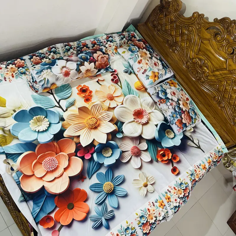 7/8 fit Waterproof 3d Print Bedsheet=B51