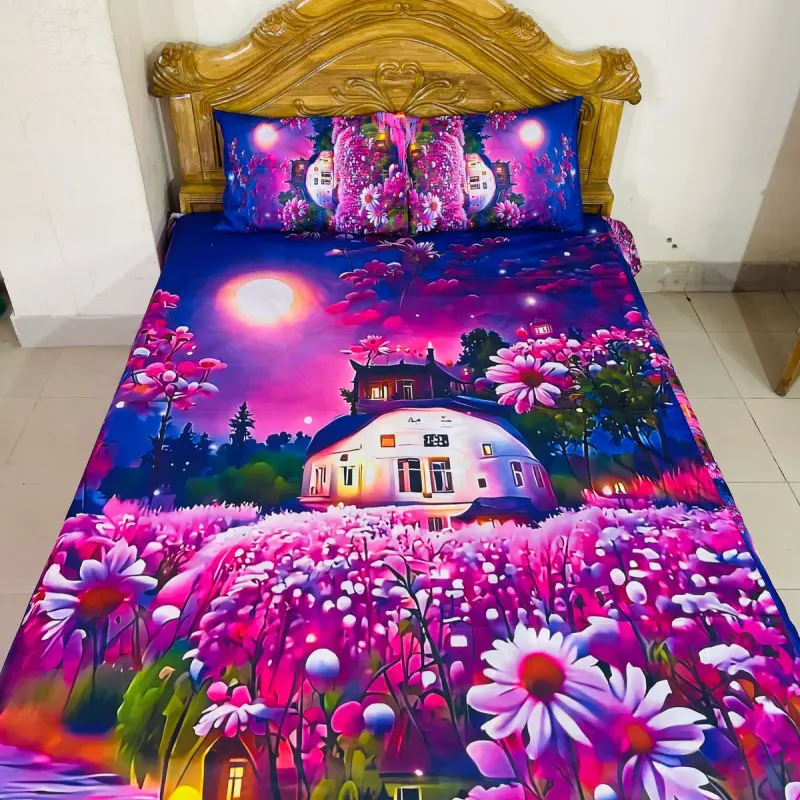 7/8 fit Waterproof 3d Print Bedsheet=B58