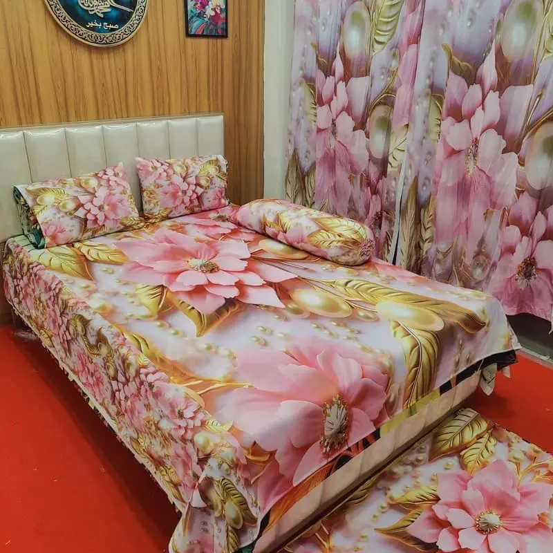 7/8 fit Waterproof 3d Print Bedsheet=B80