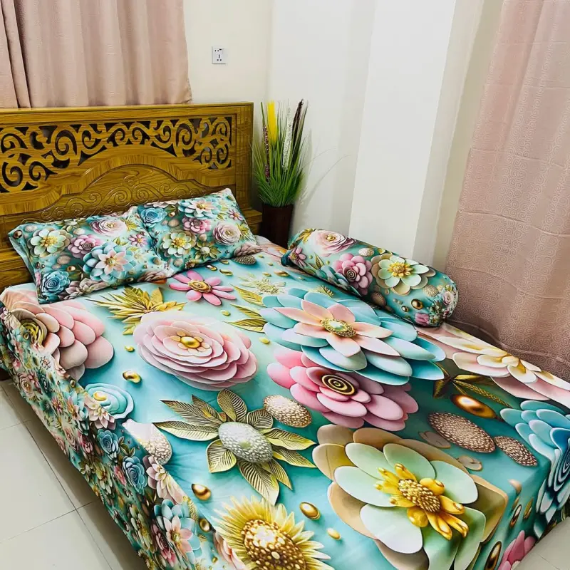 7/8 fit Waterproof 3d Print Bedsheet=B53